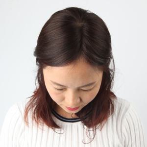 W2003 긴머리 인모100% 불파트 가르마형 정수리 소형 긴머리 부분가발