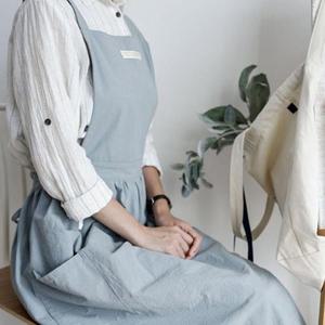 원피스 린넨 앞치마 롱 카페 예쁜 바리스타 어린이집 에이프런 3type