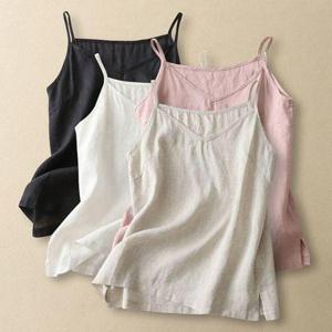 [에이치플러스몰]은창)린넨 혼방 레이어드 베이직 끈나시 상의 민소매 이너 여름 나시티 빅사이즈 루즈핏..