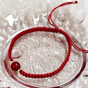 일심홍 붉은행운팔찌A6 소원팔찌 길이조절가능 매듭