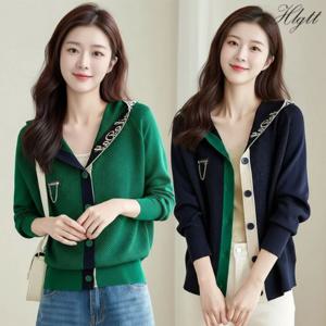 ★2종세트★[헬리꽁땡]이니셜카라가디건2종