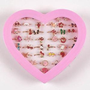 어린이 아동 큐빅 반지 36개 세트 조절가능 WFA9E73