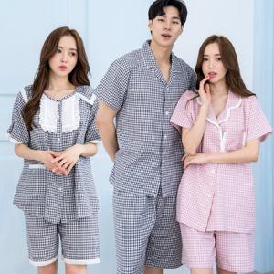 이라인 국산 멜로디 선염면 반팔 잠옷 [파자마/커플잠옷]