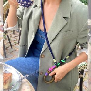 갤러리아_MCRN [SET세트]핑거탭+숄더스트랩(롱 미드나잇) 휴대폰 스트랩