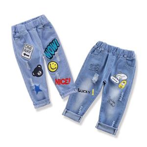 빈티지프린팅 아동 데님 밴딩 청바지 205604