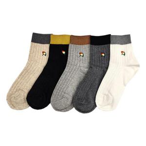 [아놀드파마]아놀드파마 여성단목양말 5켤레 세트 양말선물 국산 캐쥬얼 목짧은 학생 겸용