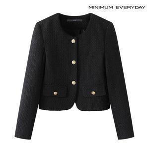 미니멈 [미니멈 에브리데이]노카라 페미닌 페이크 포켓 트위드 자켓 (EA3JK014D)