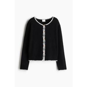 H&M 블랭킷 스티치 가디건 블랙 1275133003