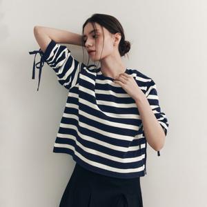제로스트릿 스트라이프 리본 티셔츠 / 스트라이프 네이비 (ZNSFTS050)