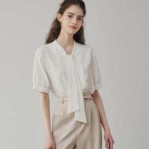 제로스트릿 [SSG 단독_PINK] [7컬러] 반팔 타이 블라우스 (ZMMFSH218)