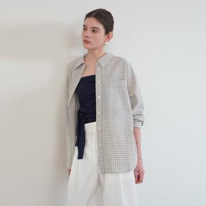 온앤온 [정채연 착용] 쉬어 체크 셔츠 NEW5XB323