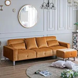 네오 밀라노 3인용소파 벨벳 골드