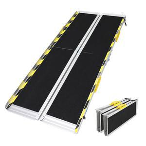 루에다만 6피트 휠체어 경사로 가정용 휴대용 유모차 스쿠터 계단 연석 현관문용 미끄럼 방지 알루미늄 접이식 핸디캡