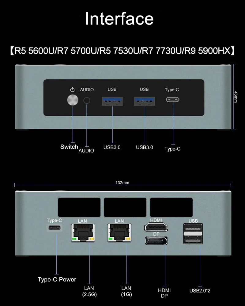 미니 PC AMD 라이젠 9 5900HX 7 5800U 5600U WIFI6 2*3200MHz DDR4 2*M.2 NVMe SSD 2.5G LAN 게이밍 데스크탑 컴퓨터 3x4K HD 디스플레이