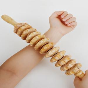 목재 치료 롤러 기어 스틱 마사지 도구 셀룰라이트 슬리밍 롤러 마사지 림프 배수 바디 쉐이핑 트리거 스틱