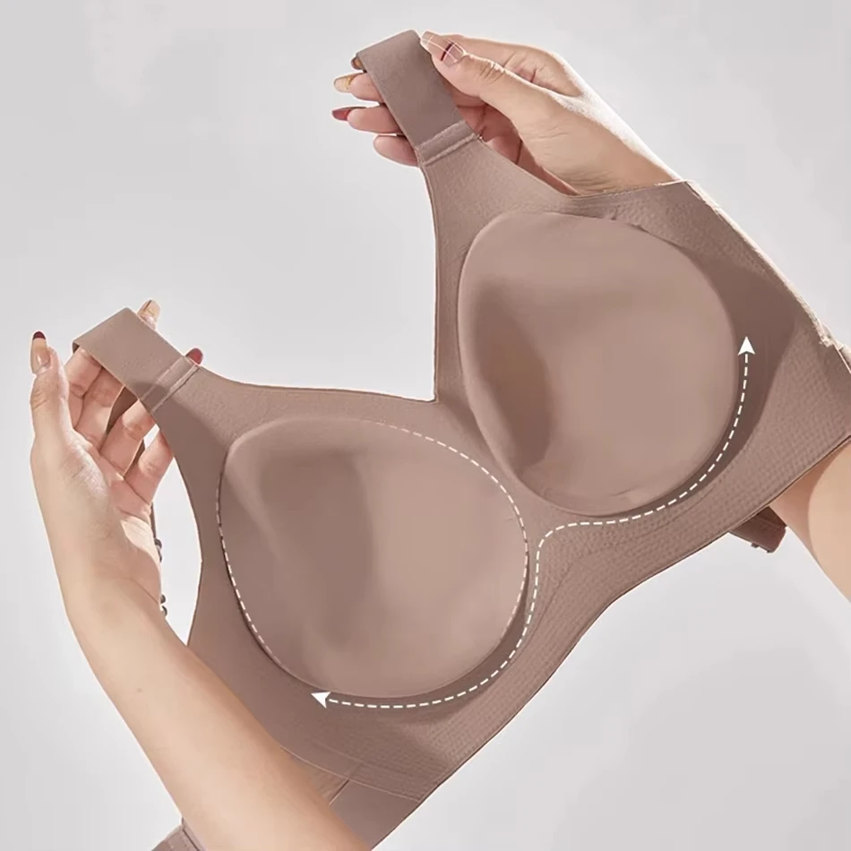 1/2PCS 여성용 이음매없는 속옷, 얇은 스타일, 큰 가슴, 작은 가슴, 와이어 없음, 풀업 및 처짐 방지 대형 브래지어