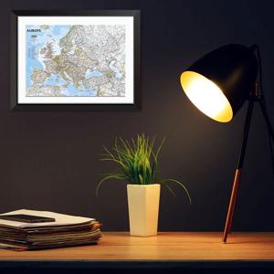 접이식 빈티지 영어 학교 용품의 유럽지도 벽 여행지도 포스터 프레임이없는 얇은 비닐 + 부직포 홈 장식