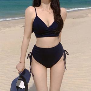 하이웨이스트 비키니 여성 수영복 온천용 슬리밍 커버업 배 가리개 피트니스 수영복 한국 트렌드