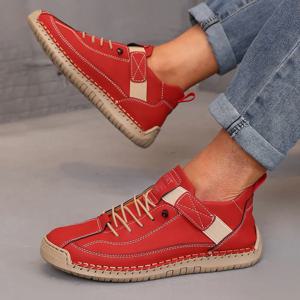 여성용 미드탑 부츠, 브리티시 스타일 레트로 미끄럼 방지 워크웨어 슈즈, 수제 가죽 로퍼, 캐주얼 소프트 솔 여성 누드 부츠