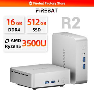 FIREBAT R2 미니 PC AMD Ryzen 5 3500U (N150/N97보다 빠름) 16GB RAM 512GB SSD 데스크탑 미니 컴퓨터 WIFI5 BT5.2 듀얼 4k 디스플레이