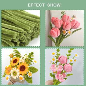 100pcs 30cm 셔닐 실 줄기 스틱 클리너 어린이 교육 장난감 DIY 공예 용품에 대한 수제 다채로운 셔닐 실 줄기 파이프