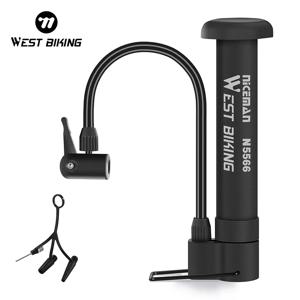 WEST BIKING MTB 자전거 펌프, 수동 공기 펌프, 풍선 타이어 팽창기, 슈레이더 밸브, 바닥 펌프, 사이클링 액세서리, 80 PSI