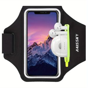 하이스키 러닝 스포츠 암밴드 아이폰 17 16 15 14 13 프로 맥스 15 플러스 16e 17 에어 삼성 S25 울트라 지퍼 포켓 암백 파우치