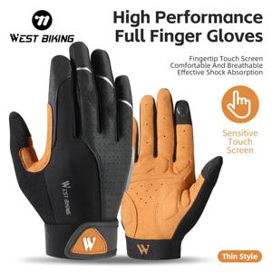 웨스트 바이킹 사이클링 장갑 통기성 풀핑거 미트 MTB 자전거 스포츠 장갑 남녀 봄 가을 헬스장 오토바이 장갑