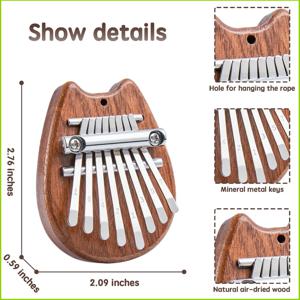 8키 미니 칼림바 엄지 피아노 1팩 토토로 스타일 귀여운 악기 휴대용 고급 선물 세트 어린이용