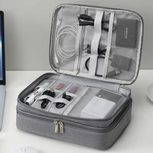 3 층 디지털 보관 가방, 다기능 케이블 보관함, 휴대용 방수 여행 케이스, 데이터 모바일 보조배터리