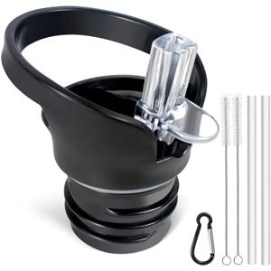 하이드로 플라스크 표준 병 및 빨대 깨끗한 브러시 포함 간단한 모던 상승 병, 표준 크기 빨대 뚜껑