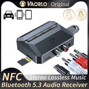 블루투스 5.3 오디오 리시버, NFC HIFI 스테레오, 무손실 음악 무선 어댑터, 3.5mm AUX RCA R/L USB U 디스크, TF 카드 재생, 마이크 포함