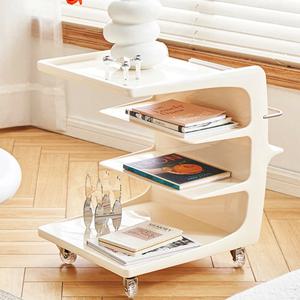 ​ ​ 북유럽 투명 아크릴 모바일 카트 크림 스타일 커피 테이블 작은 공간 휴대용 커피 가구 ​ ​   스톨릭 카우위 FYCT