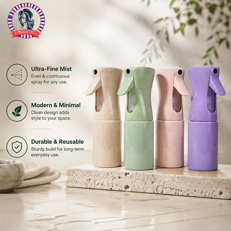 150ml 연속 이발사 스프레이 샴푸 병 밀짚 소재 헤어 살롱 용 리필 용 병 파인 미스트 스프레이 병