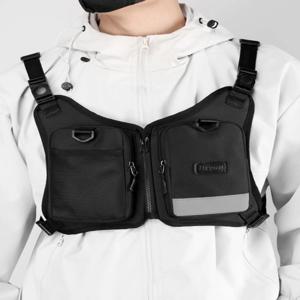 새로운 야외 스포츠 사이클링 백팩 옥스포드 천 위장 무늬 야간 러닝백 스트릿 트렌드 가슴 가방 레저 나일론 지퍼 잠금