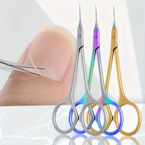 스테인리스 스틸 곡선형 얇은 칼날 큐티클 가위 손톱깎이 트리머 매니큐어 도구 눈썹 도구 각질 제거기