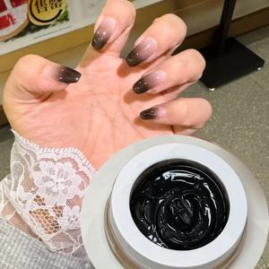 1병 블랙 패팅 젤 네일 폴리쉬 에어 쿠션 그라데이션 매트 텍스처 네일 패팅 글루 소크 오프 UV LED 네일 바니쉬 8