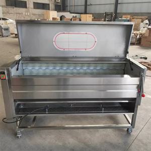 자동 산업용 150kg/h 감자 생강 당근 롤러 세척기 조작 필링기 감자 세척기