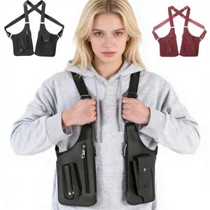 캐주얼 가죽 스트랩 언더암 슬링백 아웃도어 체스트백 크로스바디 숄더팩 스포츠 웨이스트백 하이킹용