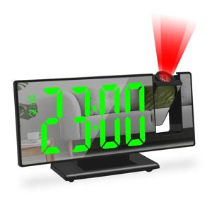 USB 전원 디지털 알람 시계 180 °   팔 프로젝션 알람 시계 시간 온도 스누즈 탁상시계 12/24시간 프로젝터 LED 시계