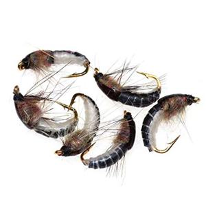 6/12개 # 10 Caddis Pupae 요정 플라이 송어 낚시 미끼 인공 곤충 미끼 낚시 후크 미끼