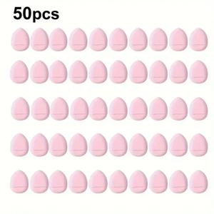 50피스 개인 맞춤형 미니 핑거팁 파우더 퍼프 세트(핑크) – 메이크업용 파운데이션 및 컨실러 핑거 패드 스펀지