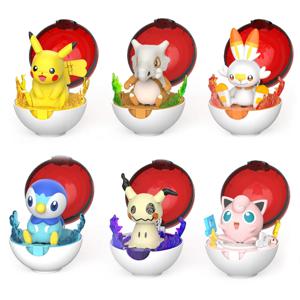 12 스타일 포켓몬 피규어 피카추 Piplup Cubone Mimiku Jigglypuff 장식 Pokeball poke ball 변형 입상 어린이 장난감 선물