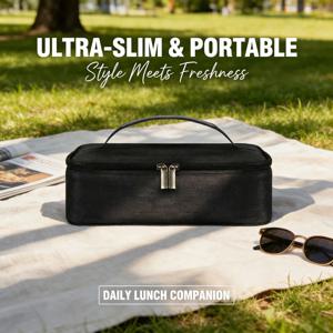 여성용 사각형 보온 도시락 가방, 보냉 도시락 가방, 음식 운반용 휴대용 여행 피크닉 배달 식사 용기