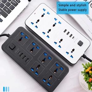 파워 멀티탭 범용 플러그 EU US UK 콘센트 멀티탭 AC 타입 C USB 포트 충전 전기 소켓 1.8m 연장 코드 포함