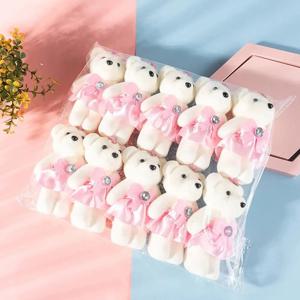 10개/봉 꽃다발 곰 아이스크림 다이아몬드 곰 발렌타인데이 선물 웨딩 꽃다발 귀여운 곰 아름다운 꽃 선물 홈 데코