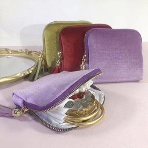 벨벳 여행용 보석 케이스, 목걸이 귀걸이 크리스탈 팔찌 반지용 태슬 지퍼가 있는 휴대용 보석 보관 파우치
