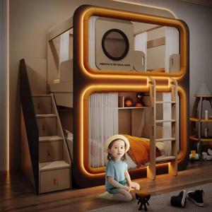 안전한 원목 어린이 침대 수납 간단한 고급형 싱글 디자인 소년용 어린이 침대 스타일 모던 맞춤형 카마스 인판틸레스 가구 홈