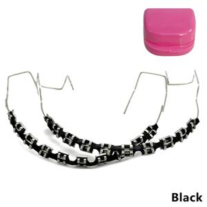 1쌍 치과용 가짜 교정기 임시 치아 장식 컬러풀 메탈 브라켓 리게이쳐 타이즈 치과 도구 후크 포함 메탈 와이어 포함