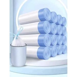 45X50 가정용 쓰레기 봉투 끈 달린 대형 두꺼운 휴대용 풀백 흰색 비닐봉투 끈 봉투